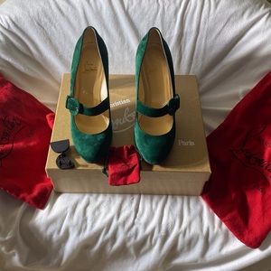 Christian Louboutin Green FYALTA RND TOE 85MM PUMP